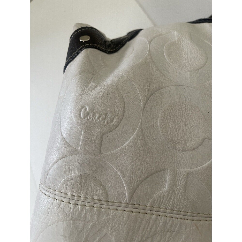Coach Women’s White Shoulder Bag Dark Brown‎ Strap Please Read - Picture 7 of 16